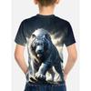 Dziecięcy T-shirt Cool Tiger Nadruk 3D Chłopięcy Letni Top z Krótkim Rękawem