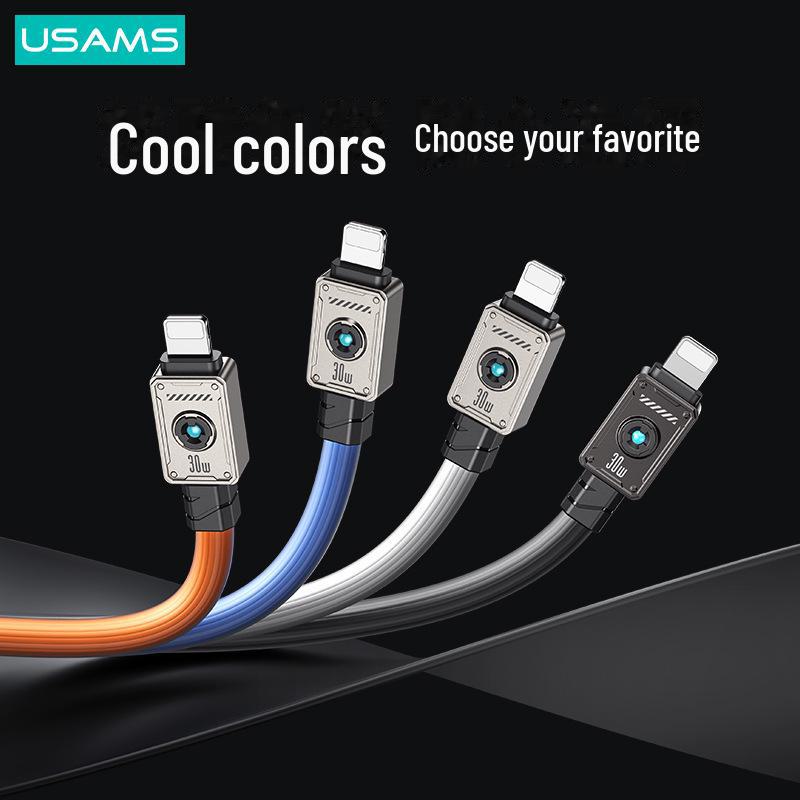 USAMS Dual Type-C Fast Charging Cable for Apple 15, PD30W Compatibility