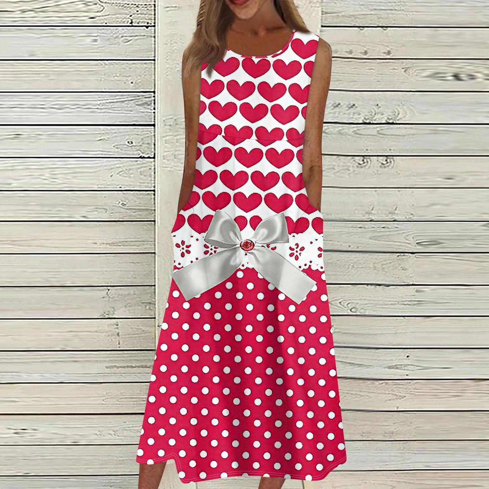 

Жен. Повседневные платья с принтом Круглый вырез Классический Классический На открытом воздухе Повседневные Без рукавов Свободные платья XXXL киноварь