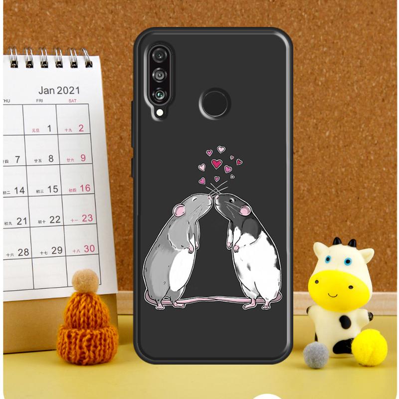 Cute Cartoon Animal Rat For Huawei Nova 9 10 SE 3i 7i 8i 11i 12i Y60 Y61 Y70 Y72 Y73 Y90 Y91 P20 P30 P40 Lite Case