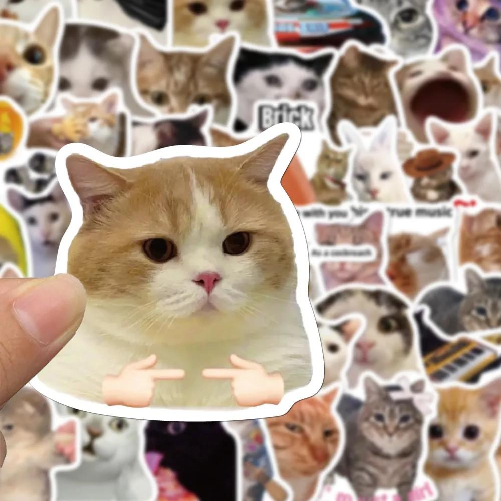 10/30/50pcs Kawaii Cat Cartoon Stickers Aesthetic Funny Animal MEME Decals Toys Waterproof DIY Phone Case Luggage Bike