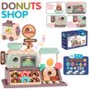 Children Doughnut Ice Cream Store Toddler Montessori Pretend Play Supermarket Shopping Role Playing Lighting Music Mini Gift Toy