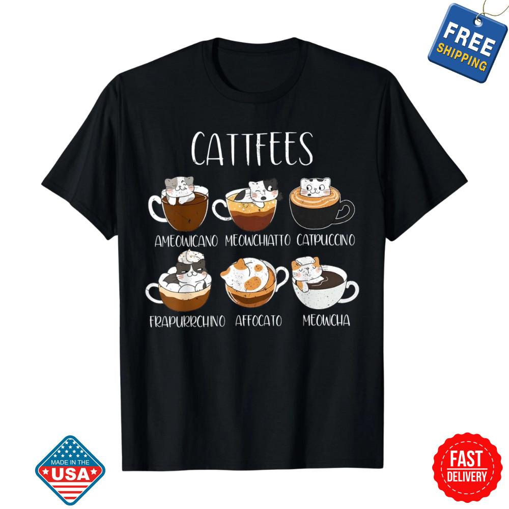 Кошки и Кофе Любитель Забавная Кофеиновая Цитата Кофе-Кошки Милый Кот Футболка Вдохновленная Унисекс Футболка S