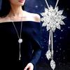 Fashion Diamond Leaf Pearl Fringe Fashion Wild Long Sweater Chain