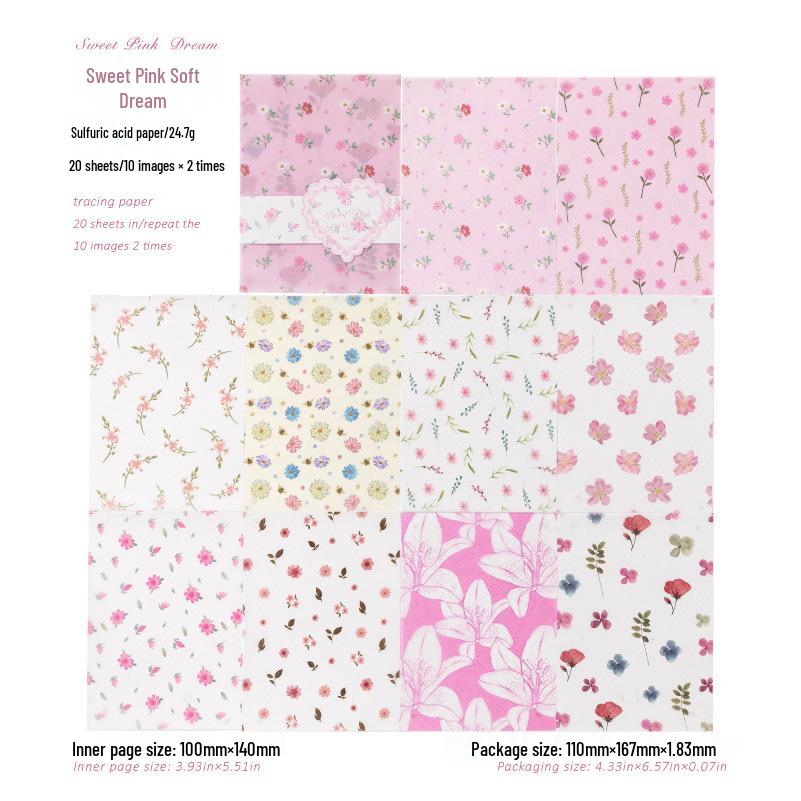Komachi Flower Garden Retro Floral Journal Paper for DIY Decoration