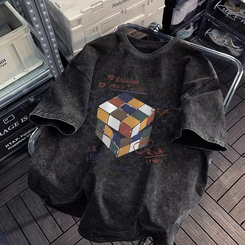 Design Sports Casual Short Sleeve T-Shirt Men's Trendy Brand Summer Loose Simple Printed Top