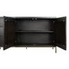 Buffet Bas - Acacia - Métal Noir - 160 X 40 X 90 Cm - Contemporain