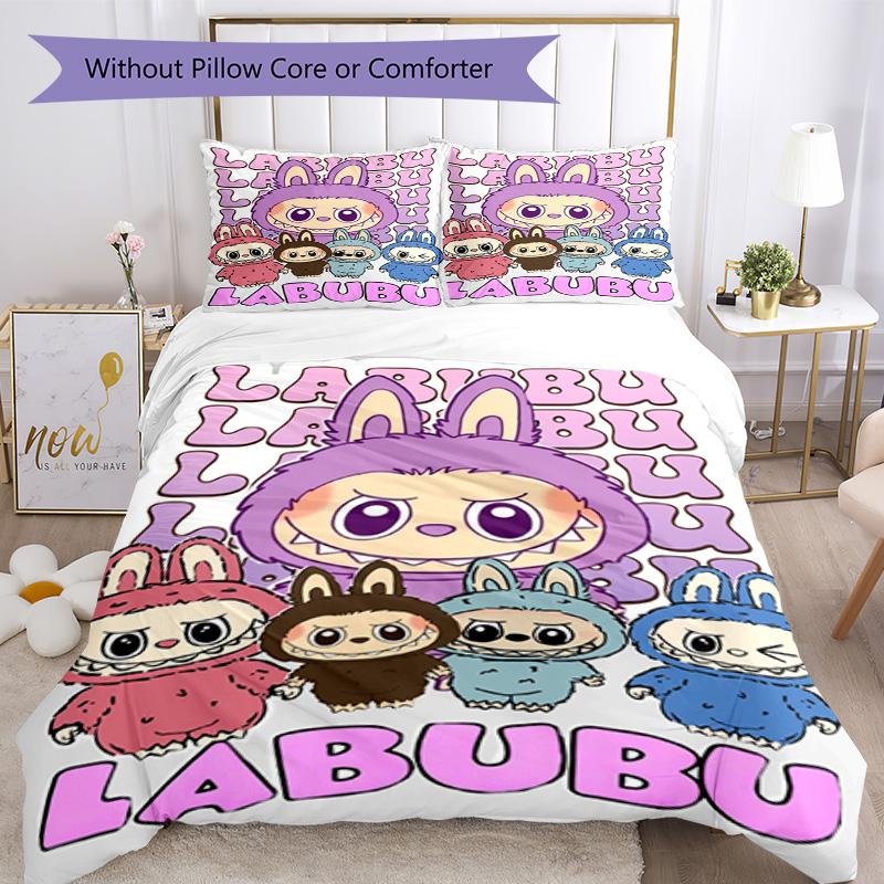 Labubu Duvet Cover Set Perfect For Playroom Machine Washable Perfect Gift For Friends Family