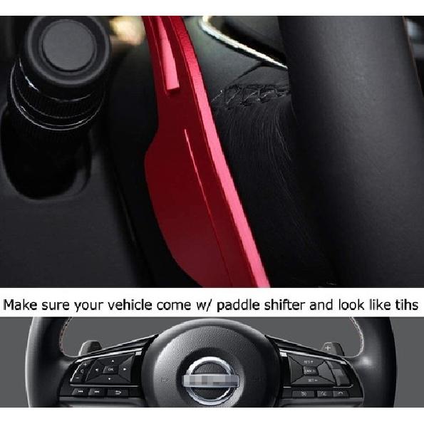 Red Steering Wheel Paddle Shifter Extension Cover For Nissan Altima Rogue Kicks