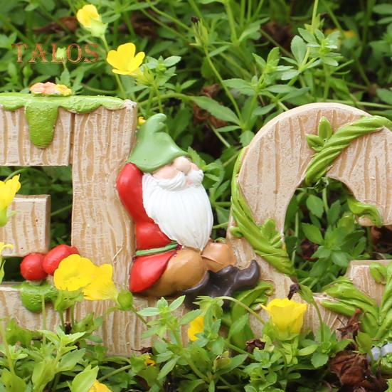 Zwerg-Willkommensschild, Kunstharz, Cartoon-Zwerg-Ornament, Gartenzwerg, Brief, Willkommensschild für Zuhause, Büro, Balkon, Innen- und Außendekor