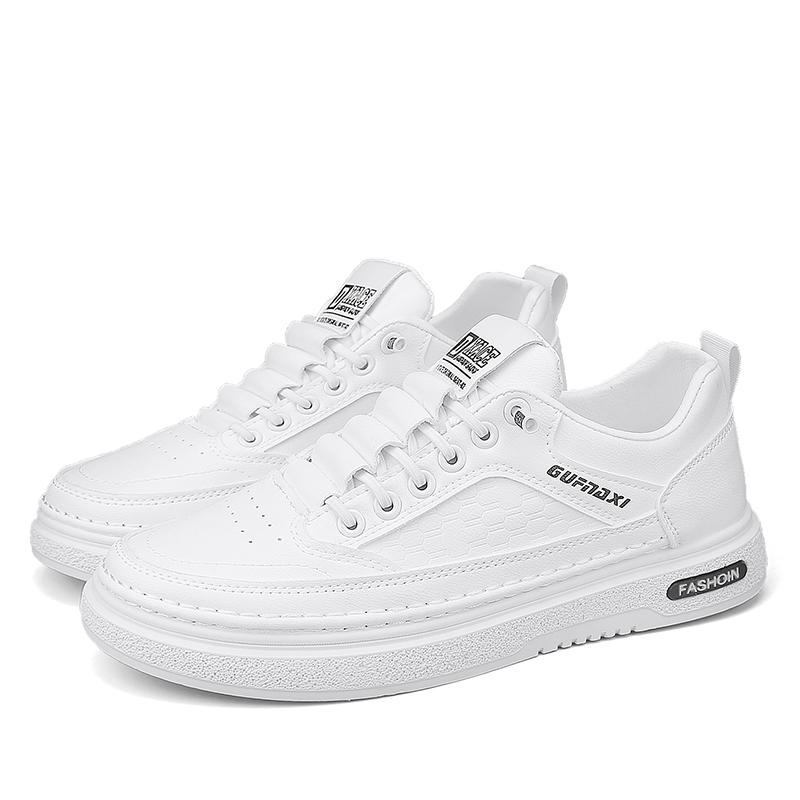 Men Shoes  New White Fashion Sneakers Comfortable Leather Casual Flats for Male Plus Size Youth School Skateboard Sneakers