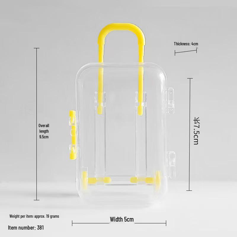 Cute Cartoon Number Jewelry Trolley Case: Transparent, Retractable Mini Storage Box