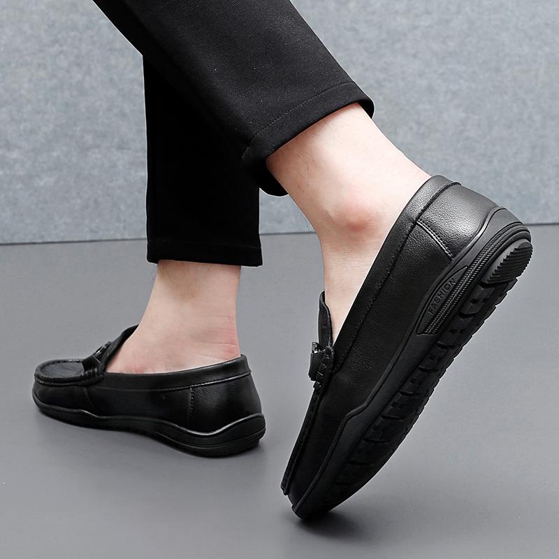 Genuine Leather Shoes Men Business Cow Leather Male Footwear Slip-on Black Brown Wedding Party Dress Shoes buy the best products in the Ayzeze online store Genuine Leather Shoes Men Business Cow Leather Male Footwear Slip-on Black Brown Wedding Party Dress Shoes buy the best products in the Ayzeze online store