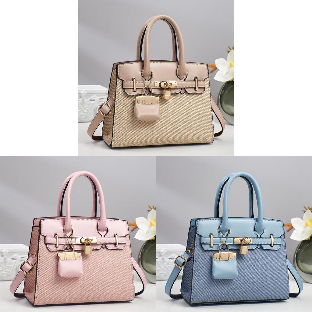 Pu Handbag For Women Large Tote Bag With Lock Closure And Inner Pockets For Daily Use