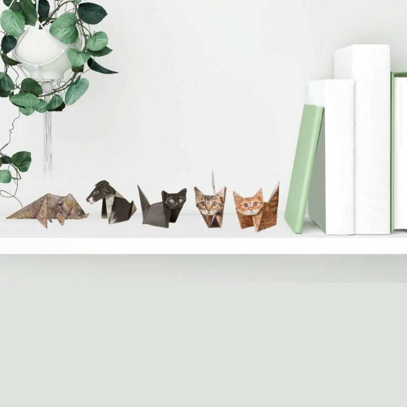 Set de activități creative pliabile cu pisici, câini și dinozauri din hârtie realizate manual Pentru copii, adulți și iubitori de animale Cadou Proiecte de artizanat Decorațiuni
