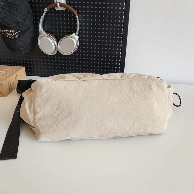 Повседневная нейлоновая сумка через плечо для мужчин и женщин чёрный — фото 15