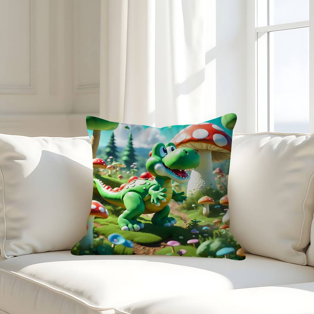 Yoshi Dinosaur Personalized Picture Text Home Decorative Pillows Household Gifts 45x45cm