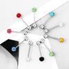 New Stainless Steel Tongue Barbell with Colored Diamond Ball Jewelry