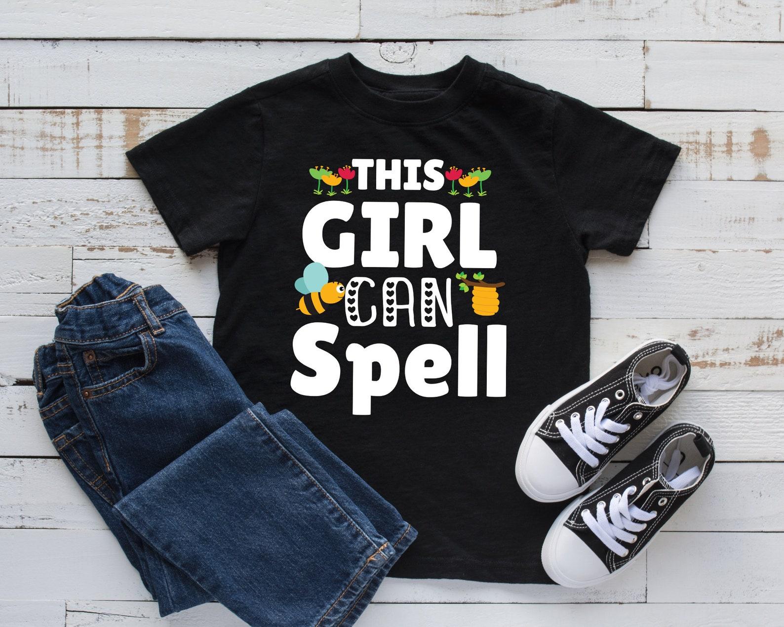 This Girl Can Spell T-Shirt, Girl Spelling Bee Tee, Kids T-shirt, Tank Top, T-shirt, T-shirt,T-shirt, Kids Tee Apparel Gift 2XL