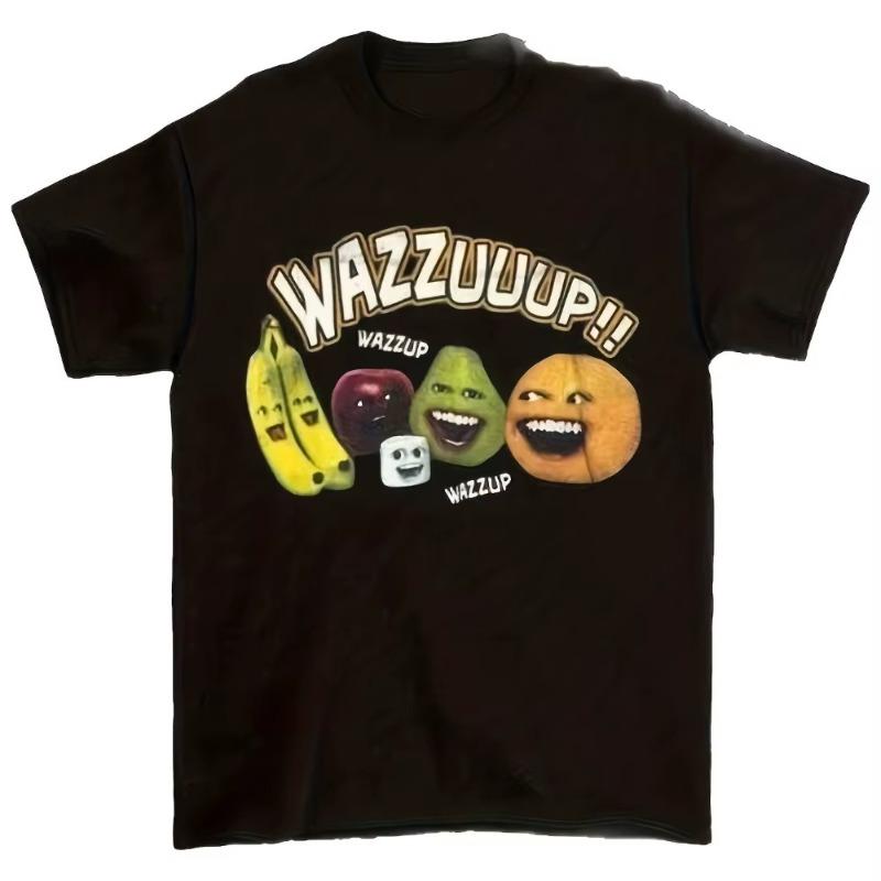 Annoying Orange Meme Picture Black Tshirt Unisexs Tshirt Summer New Casual Suitable for Both Unisex and Women S