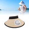 Fan Hat USB Rechargble 300mah Elastic Band Angle   Extra Large Brim Fan   for Travel Bch