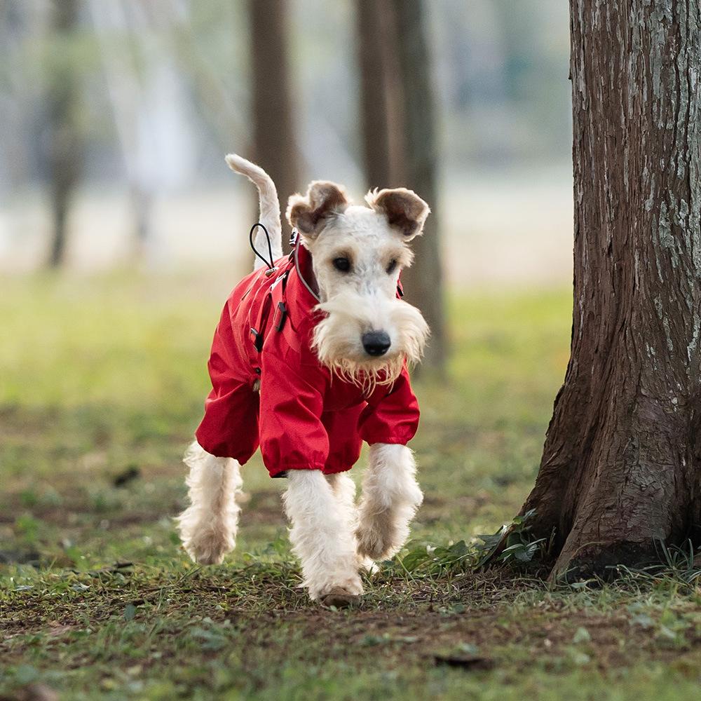 Medium & Small Dog Raincoat with Leash Hole - Waterproof & Reflective Puppy Jacket