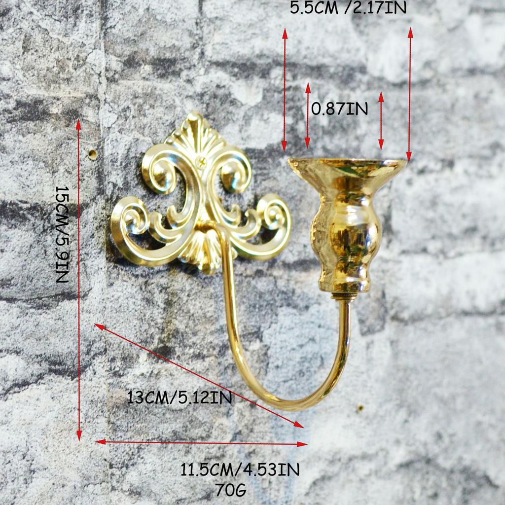 European and American Retro Pattern Wrought Iron Wall Candlestick Wedding Light Luxury Decoration Candle Cup
