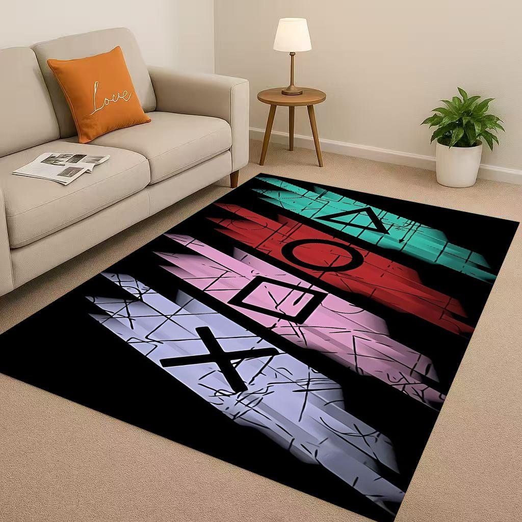 Retro Game Zone Sign Gamer Controller Living Room Non-Slip Area Rug Carpet for Bedroom Kids Playroom Sofa,Home Decor Doormat