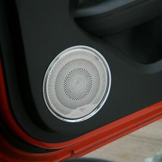 Inner Door Speaker Panel Trims Cover Accessories For Ford Mustang 2015-20 Chrome