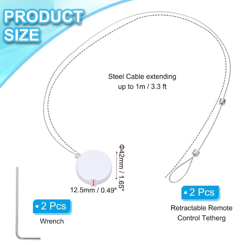 Retractable Remote Organizers Universals Adhesive Backing Fit TV Controllers Reusable Pad for Home Office Use