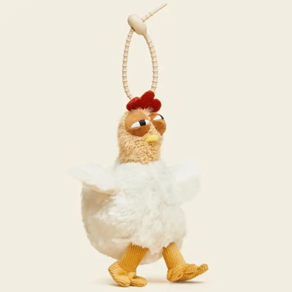 Cartoon Hens Key Ring Simulation Egg-laying Animal Key Holder Plush Chicken Keychain  Gift