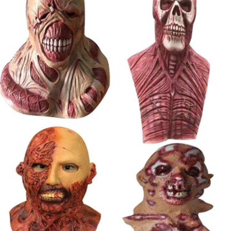 Melting Face Scary Zombies Mask Adult Full Face Head Latex Mask Horror Halloween Cosplay Mask Masquerade Mask