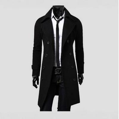 Men's Double-Breasted Wool Trench Coat, Mid-Length (Sizes M-4XL), 2024 Casual Fashion.