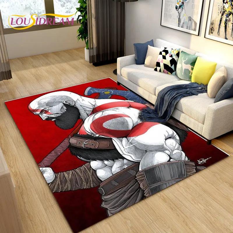 God of War Game Gamer Area Rug Large,Carpet Rug for Living Room Bedroom Sofa Doormat Decoration,Kids Play Non-slip Floor Mat