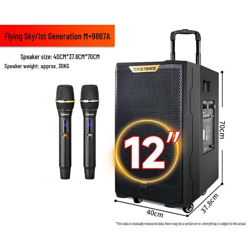 Malata Portable Outdoor KTV Trolley Speaker CN plug (adapter included)