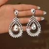 Retro Hollow Crystal Rhinestone Dangle Earrings - Versatile Fashion Accessories for Women