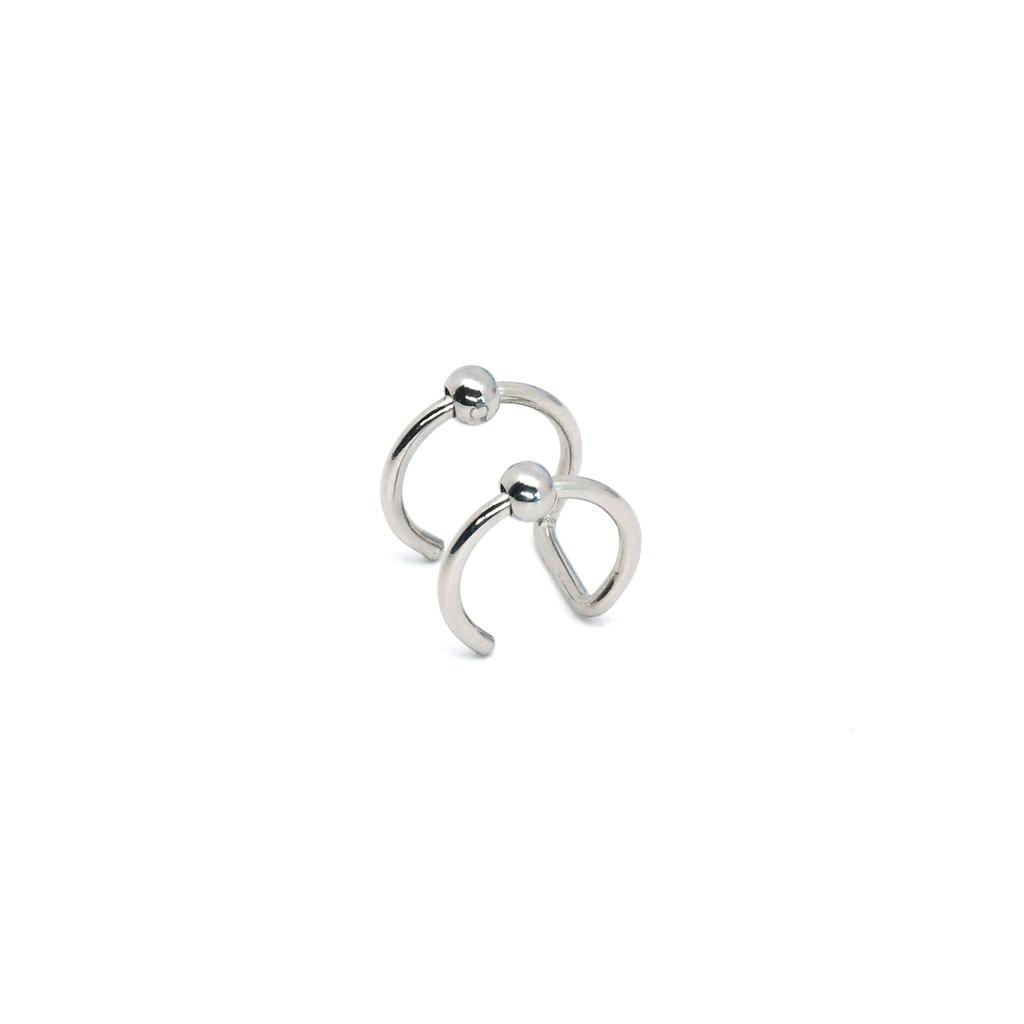 Fashion Stainless Steel Fake Piercing U-shaped Double Layer Ear Clips Lip Clip for Women Charms Ear Bone Nail Ear Cuff Jewelry