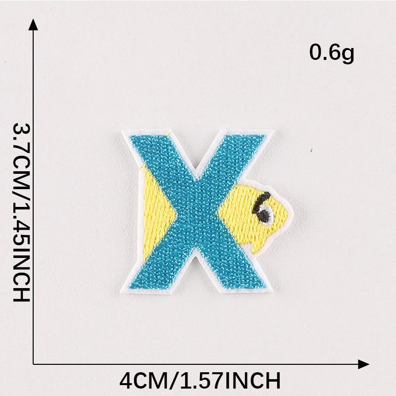 Duoku Embroidery Stickers 26 English Letters Pinyin Animal Adhesive Patch Stickers Clothing Accessories Hand Account Diy Cloth Stickers