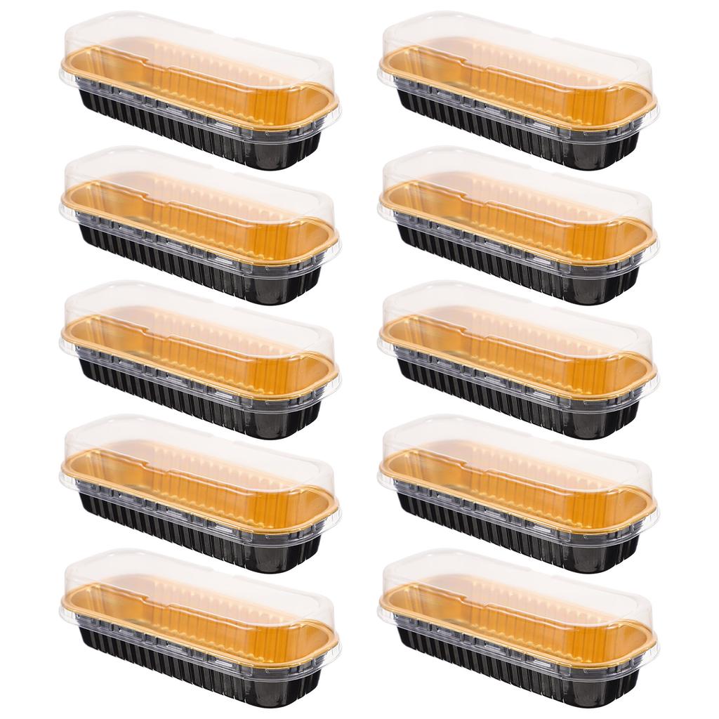 20 Pcs Box with Lid Aluminum Pans Lids Mini Office Wastebasket Foil Cake Baking Loaf Disposable