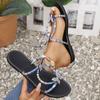 Summer New Women's Rhinestone Flat Butterfly Sandals Women