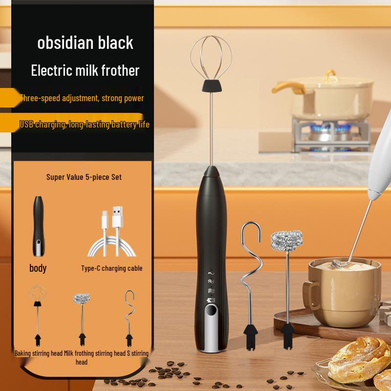 Stylish Electric Handheld Milk Frother & Mixer for Coffee and Eggs