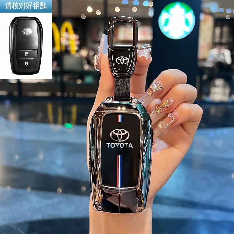 Toyota Car Key Case Cover Shell Fob for CHR Hilux Fortuner Land Cruiser 200 Camry Corolla Crown RAV4 Highland Key Chain Accessor