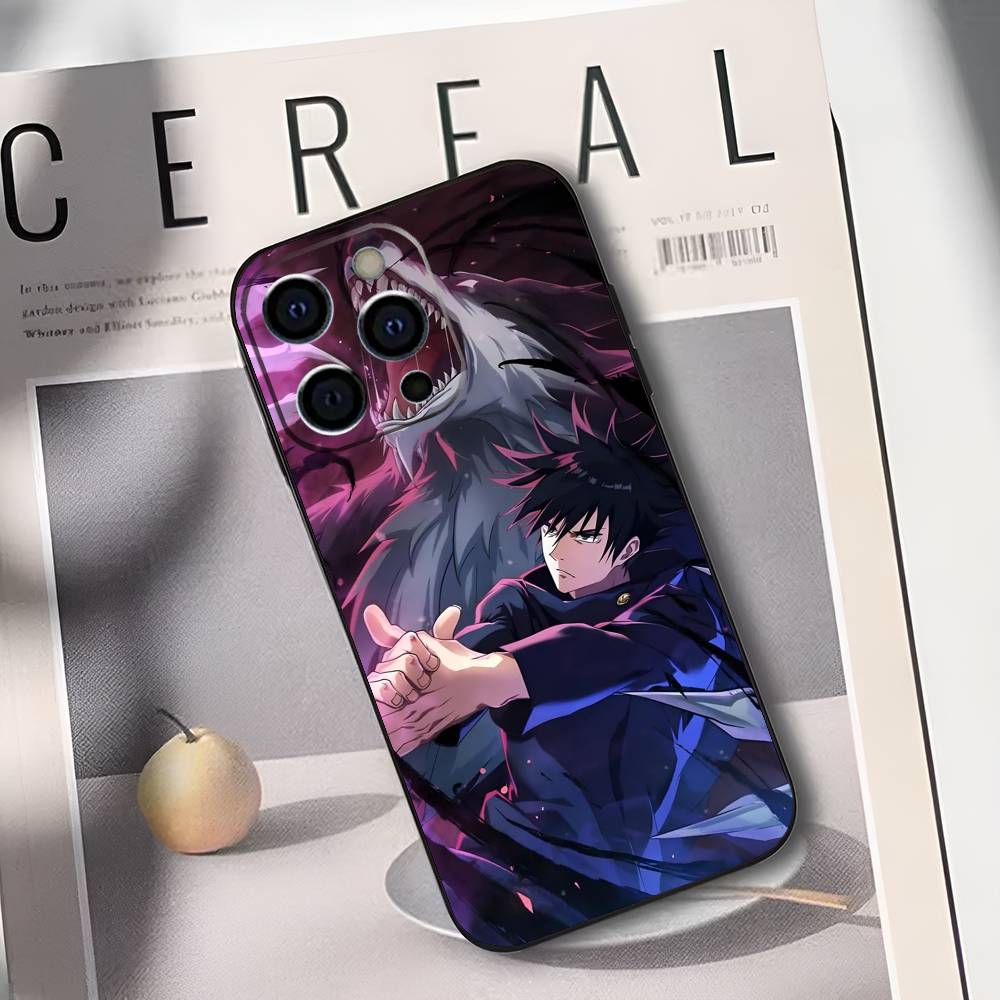 M-Megumi F-Fushiguro Phone Case For IPhone 17,16,15,14,13,12,11,Plus,Pro,Max,Plus,XS,soft case Black silicone
