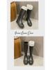 Stylish Women's Waterproof Non-Slip Long Rain Boots - Wear-Resistant Rubber with Warm Cotton Lining