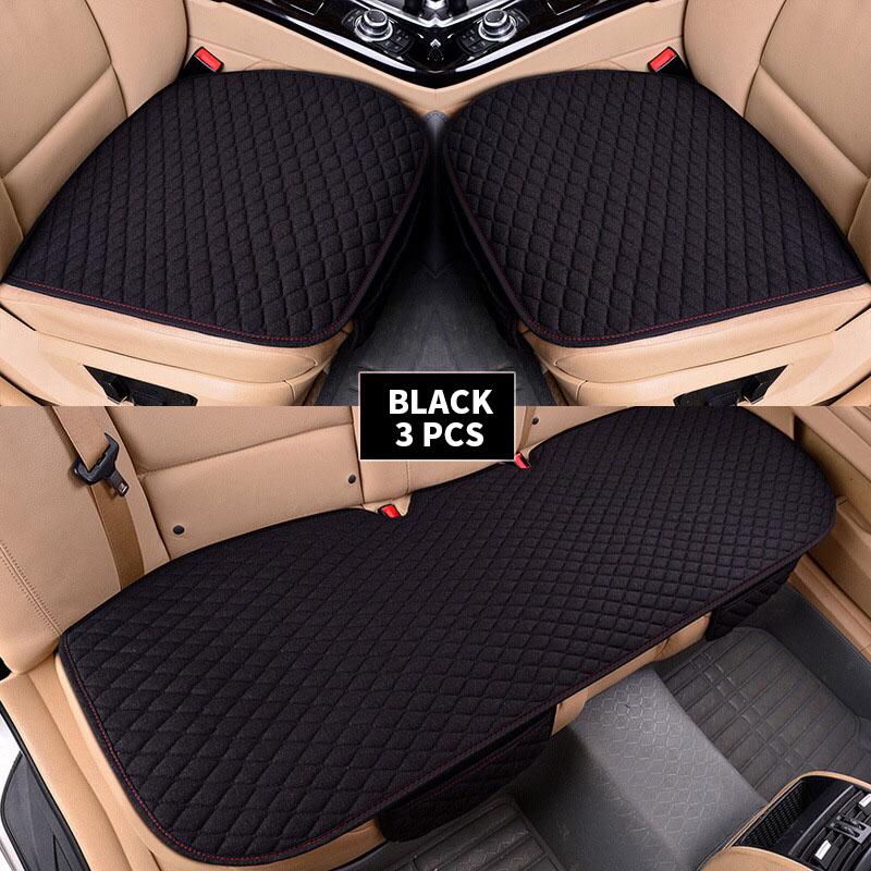 Linen Car Cushion Universal Size Car Seat Protector (Front + Rear) Anti-slip Cushion