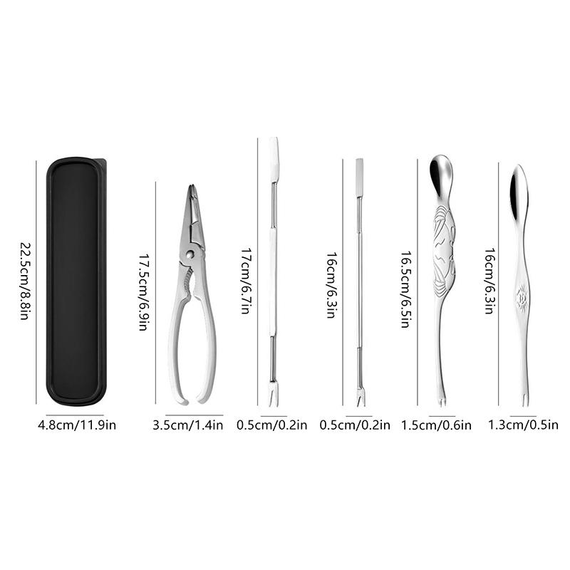 4 Pcs Seafood Tool Set Crab Shrimp Fruit Pliers Fork Spoon Set Nut Walnut Lobster Crab Cracker Tools Kitchen Accessories
