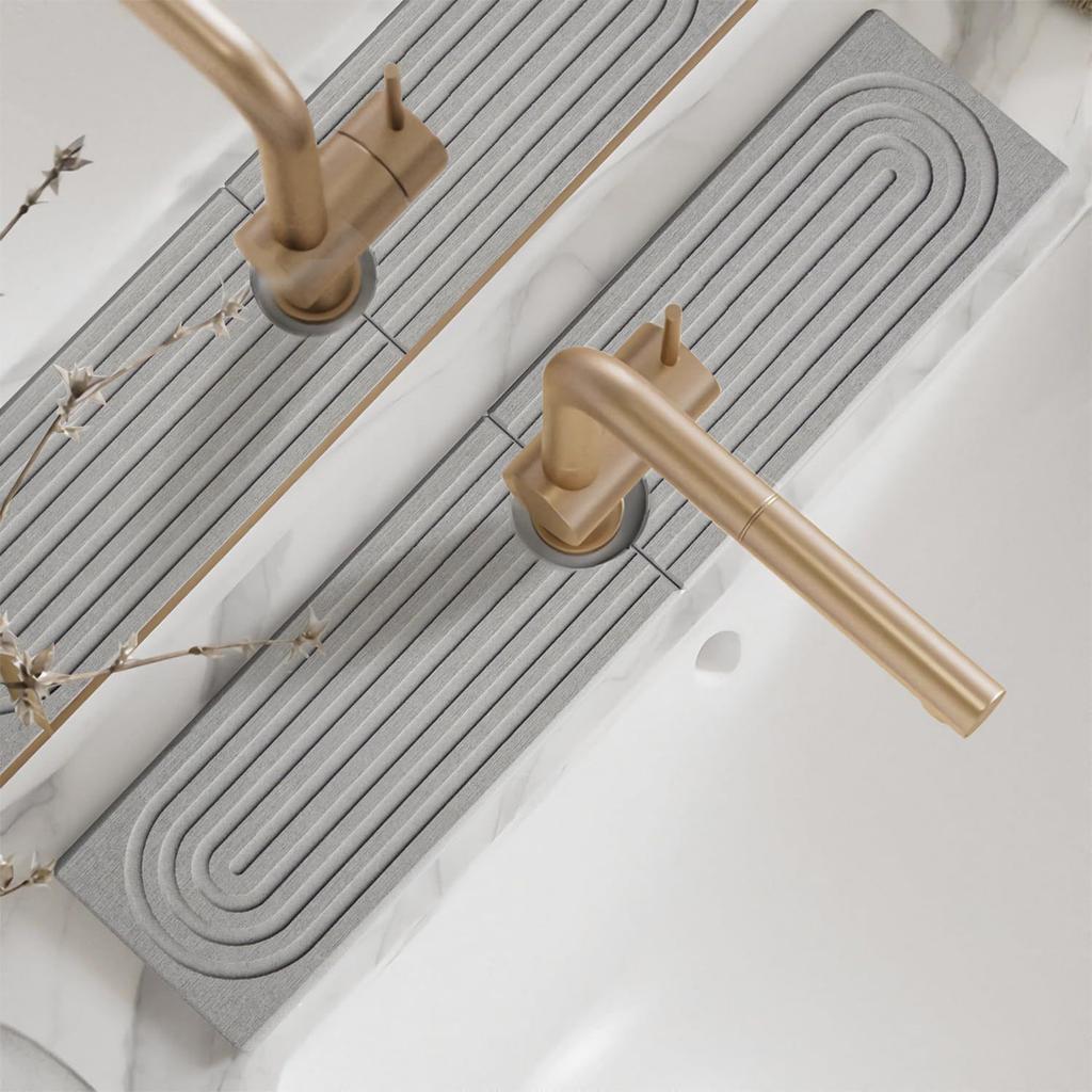 Alfombrilla absorbente de silicona para grifo, protector contra salpicaduras para fregadero de cocina, almohadilla de drenaje, alfombrillas para atrapar salpicaduras de agua, protector de encimera, utensilios de cocina