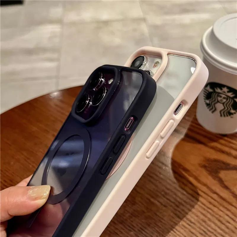 Luxury Magnetic Shockproof Phone Case For iPhone 16 15 14 13 12 11 Pro Max Mini Plus For Magsafe Wireless Charge Cases Cover