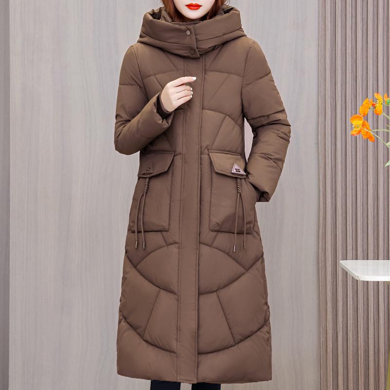 Warme lange Parkas für Frauen Mantel Mode dicke Damen Wintermäntel mit Kapuze