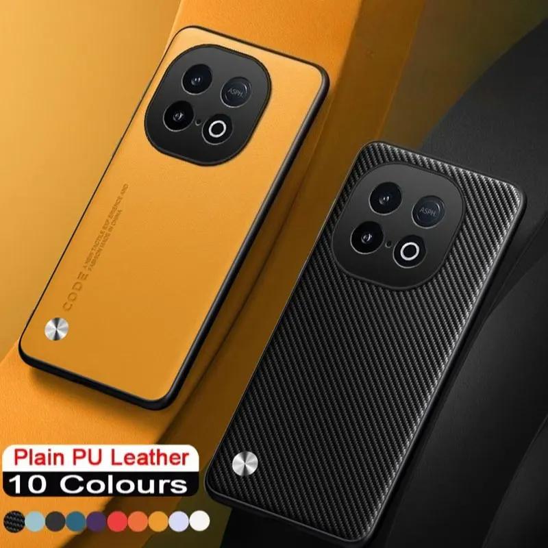 For IQOO Z10 Turbo Pro Case Plain PU Leather Silicone TPU Protection Cover for VIVO IQOO Z10 Turbo Z 10 Shockproof Hard Bumper